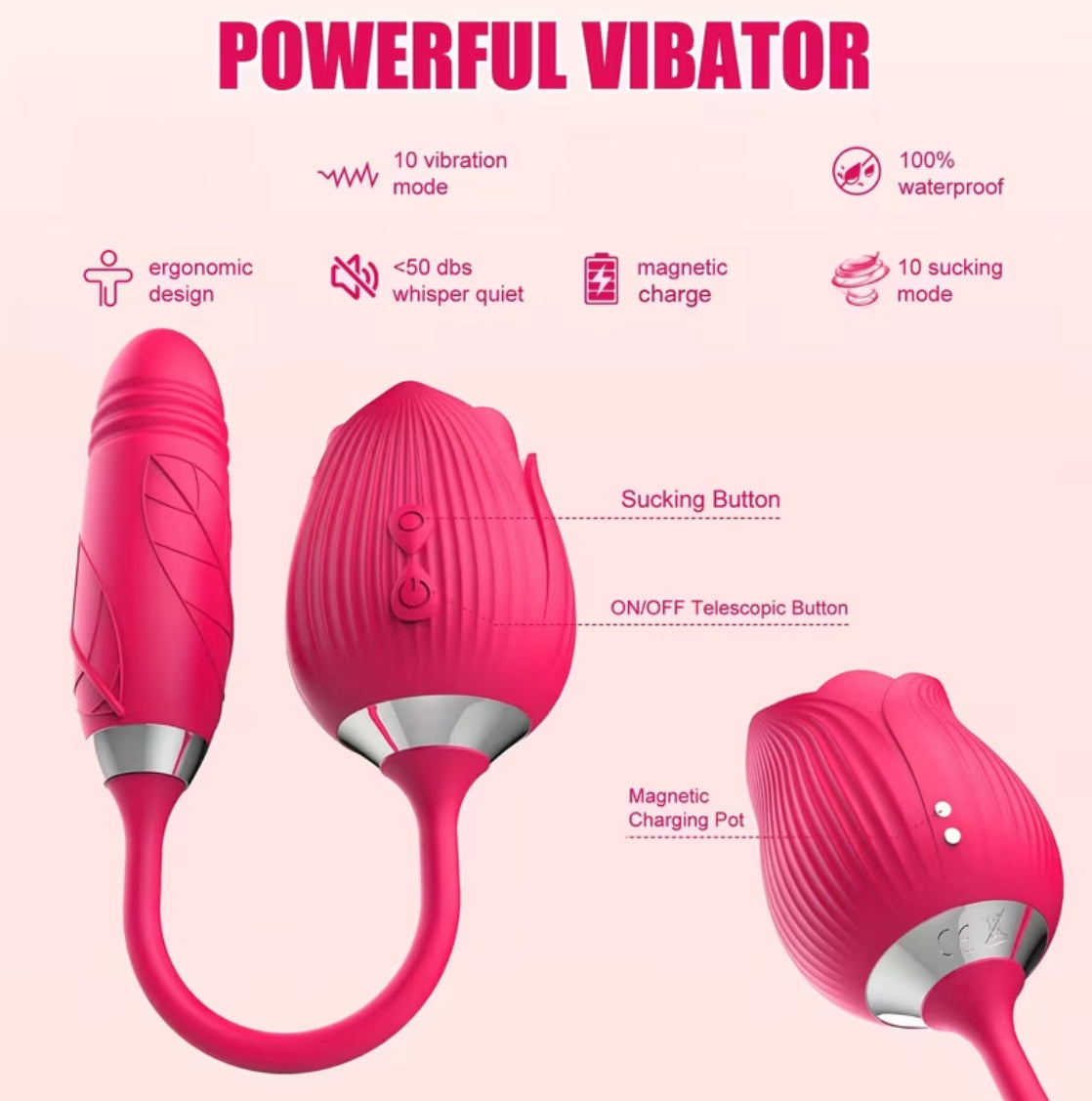 Flor UltraX - 2 en 1 Estimulación Para Clítoris y Penetración