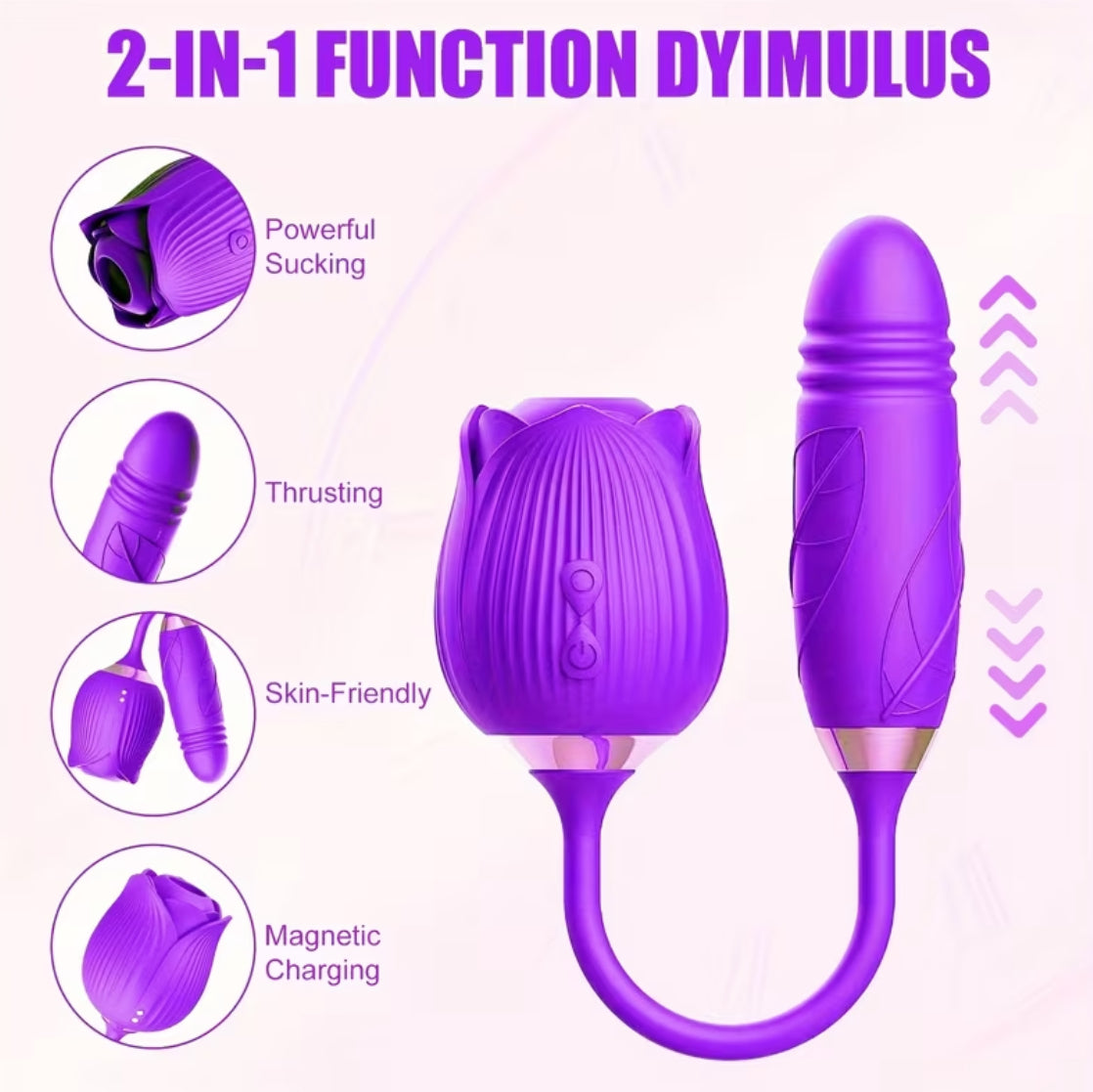 Flor UltraX - 2 en 1 Estimulación Para Clítoris y Penetración