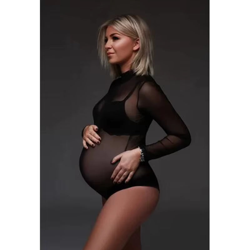 Bodysuit Rhinestones Maternity Body Cristal Maternity Pregnant Photo Shoot