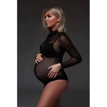 Bodysuit Rhinestones Maternity Body Cristal Maternity Pregnant Photo Shoot