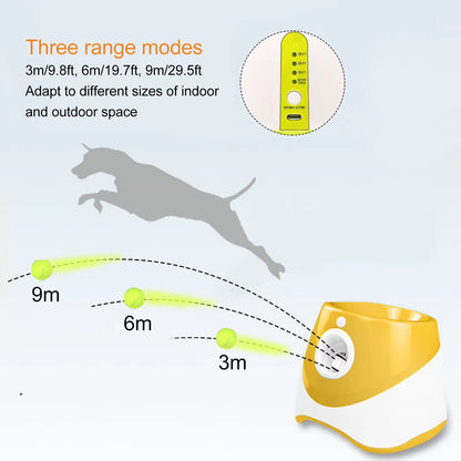 Dog Automatic Ball Launcher Rechargeable 3 Modes Built in 2200Mah Rechargeable Interactive Indoor Outdoor Pet Ball Thrower
